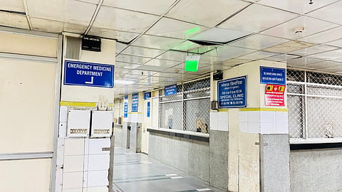 Inside LNJP Hospital's Emergency Building