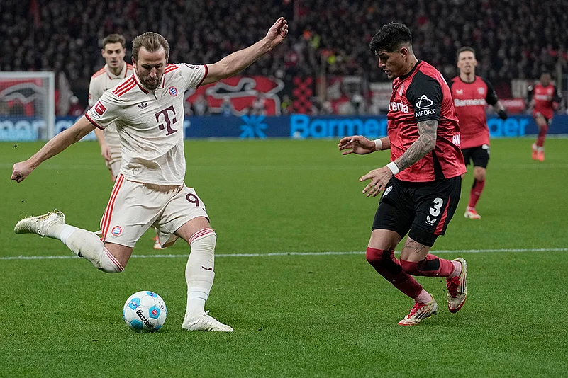 German Soccer league Bundesliga 2024-25 Bayer Leverkusen vs Bayern Munich: Harry Kane