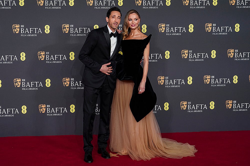 78th British Academy Film Awards, 2025 Britain BAFTA Awards: Adrien Brody and Georgina Chapman