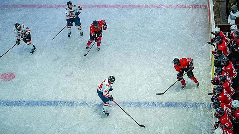 File photo of an ice hockey match between ITBP and Indian Army at the Khelo India Winter Games in Leh. - SAI Media