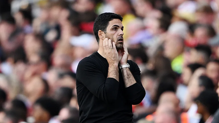 Arsenal manager Mikel Arteta during a match. - null