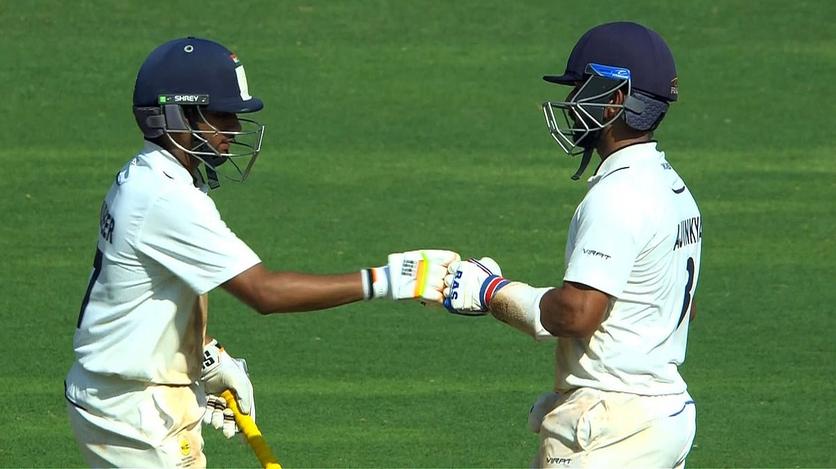 File/PTI : Mumbai batters Musheer Khan and Ajinkya Rahane.