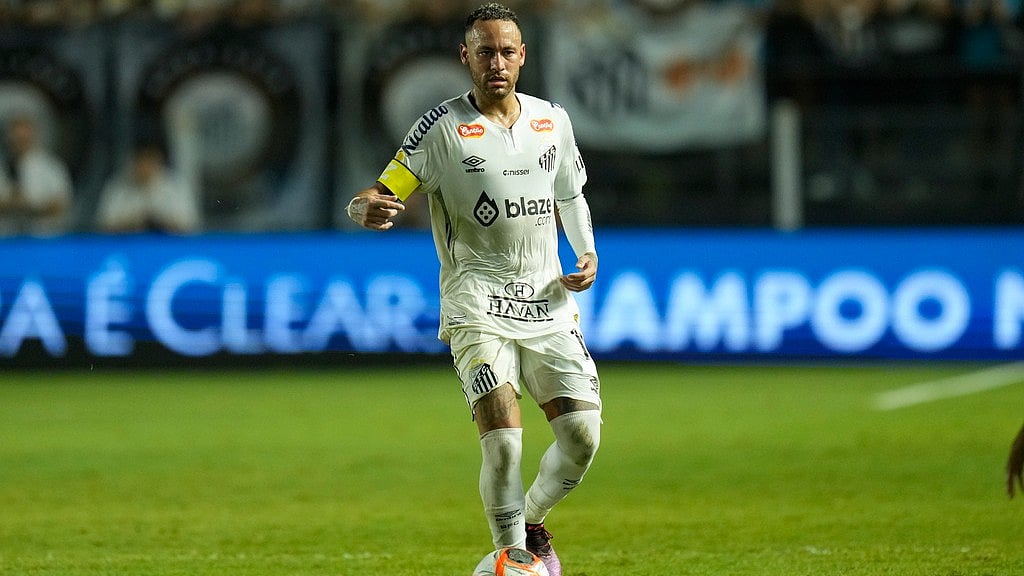 Neymar in action for Santos.