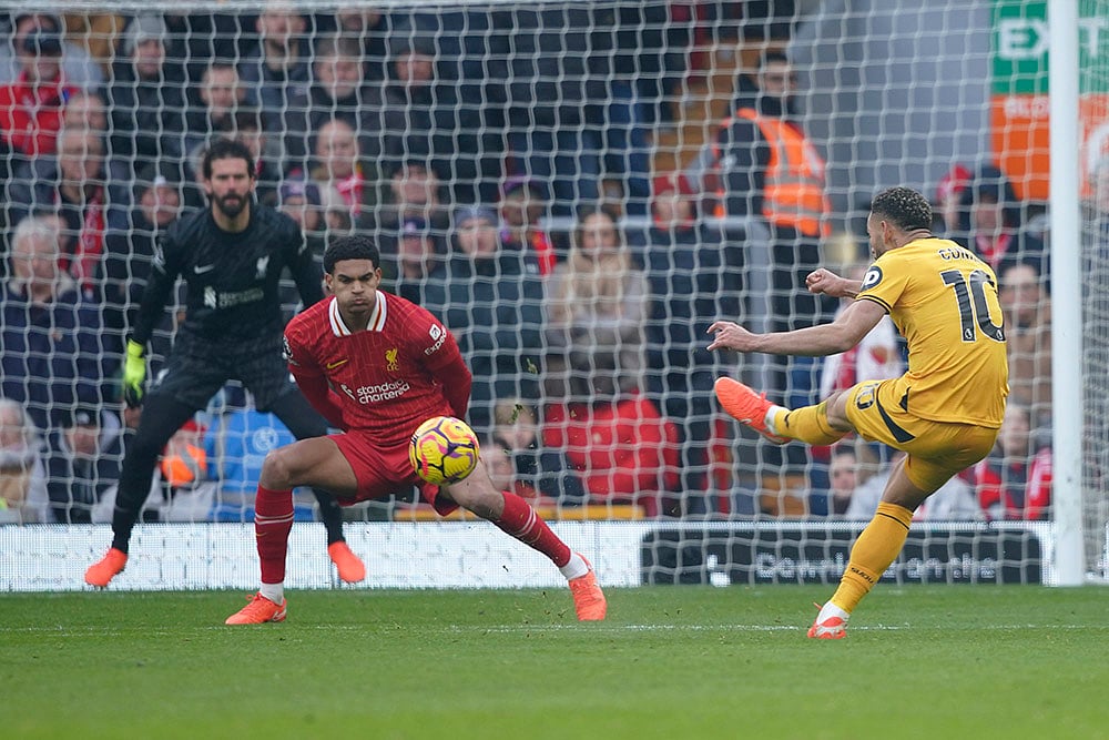 English Premier League soccer EPL football Liverpool vs Wolverhampton Wanderers: Matheus Cunha