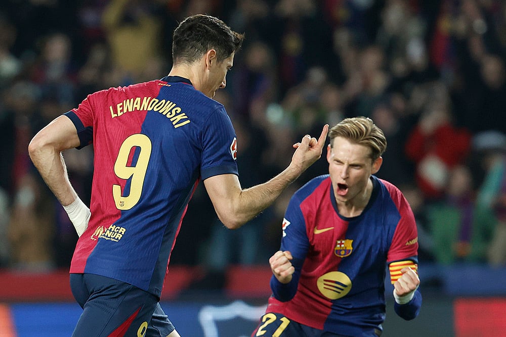 Spanish La Liga soccer Barcelona vs Rayo Vallecano: Lewandowski 