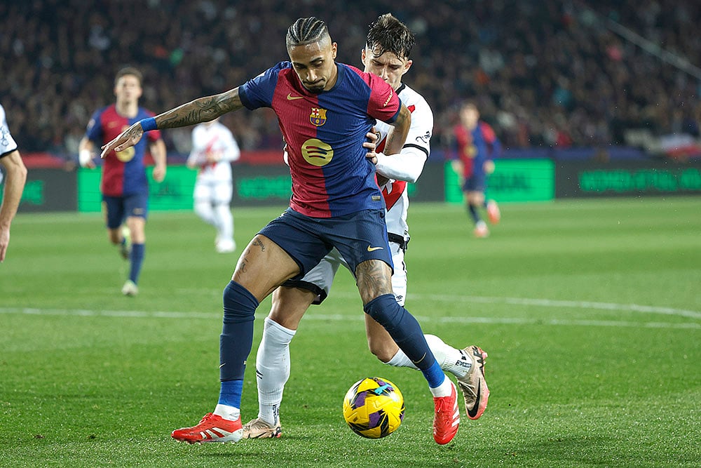 Spanish La Liga soccer Barcelona vs Rayo Vallecano: Raphinha