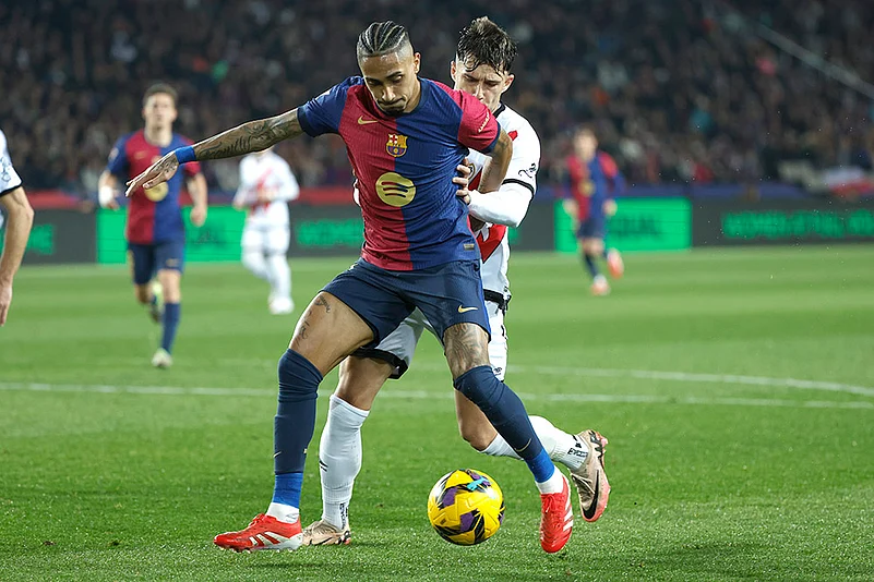 Spanish La Liga soccer Barcelona vs Rayo Vallecano: Raphinha