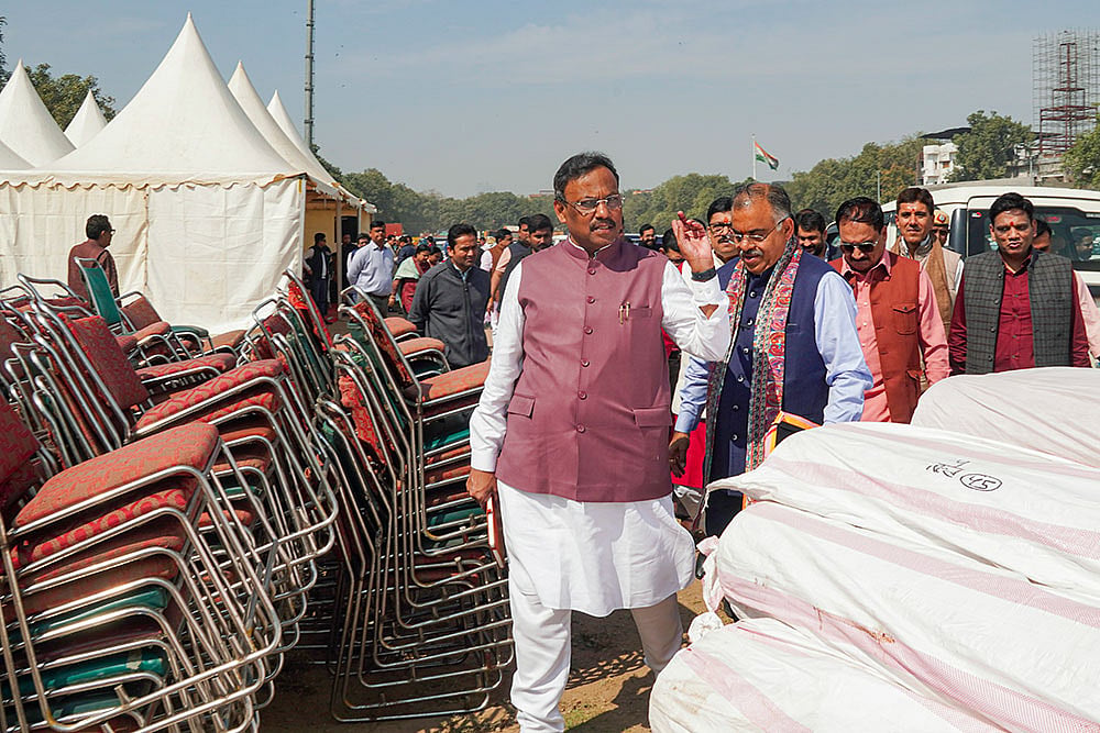 Preps for oath ceremony of new Delhi govt