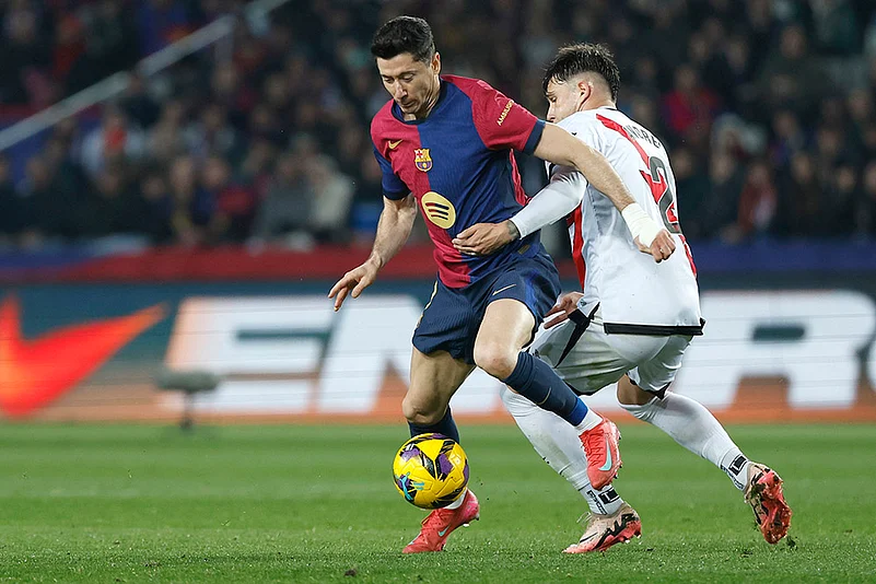 Spanish La Liga soccer Barcelona vs Rayo Vallecano: Andrei Ratiu