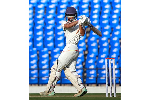 Ranji Trophy semi-final, MUM Vs Vidarbha:  Vidarbha's Danish Malewar plays a shot on the first day