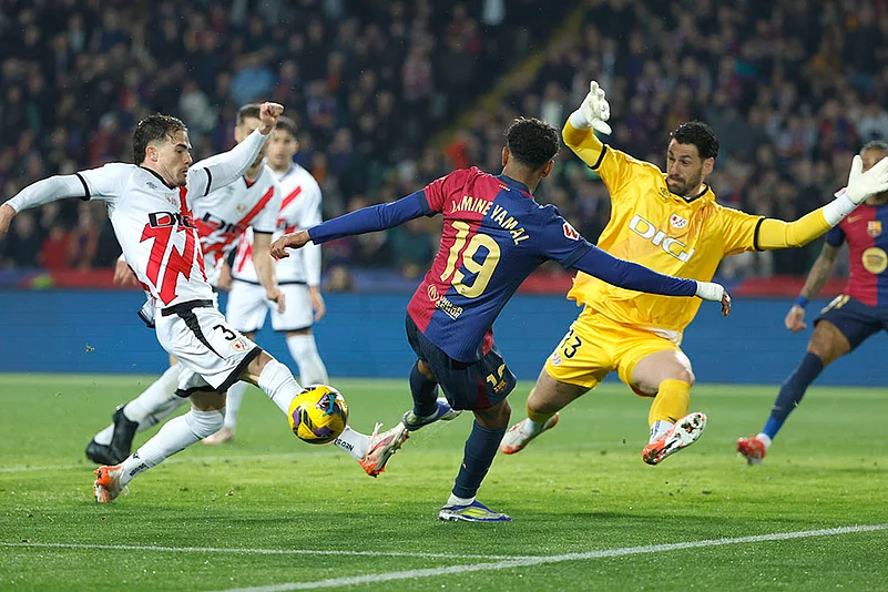 Spanish La Liga soccer Barcelona vs Rayo Vallecano: Lamine Yamal