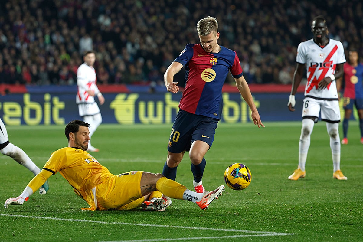 Spanish La Liga soccer Barcelona vs Rayo Vallecano: Dani Olmo