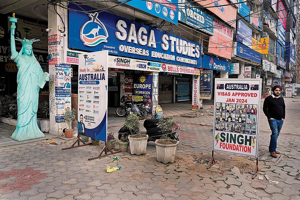 Visa agents at Ranjeet Avenue in Amritsar, Punjab
