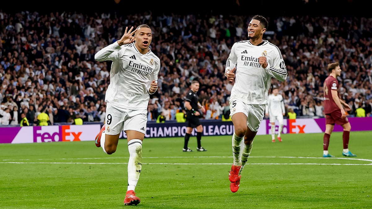 Kylian Mbappe scored a hat-trick in Real Madrid's 3-0 win over Manchester City - null