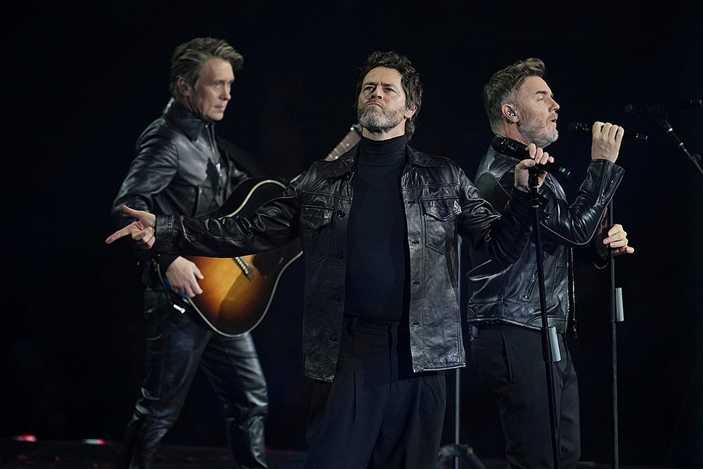F1 75 Live launch event at the O2 arena in London: Take that perform