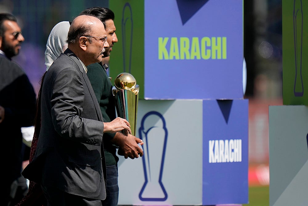 ICC Champions Trophy Pakistan vs New Zealand Cricket PAK vs NZ ODI cricket Match 1: Asif Ali Zardari