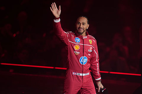 F1 75 Live launch event: Ferrari driver Lewis Hamilton