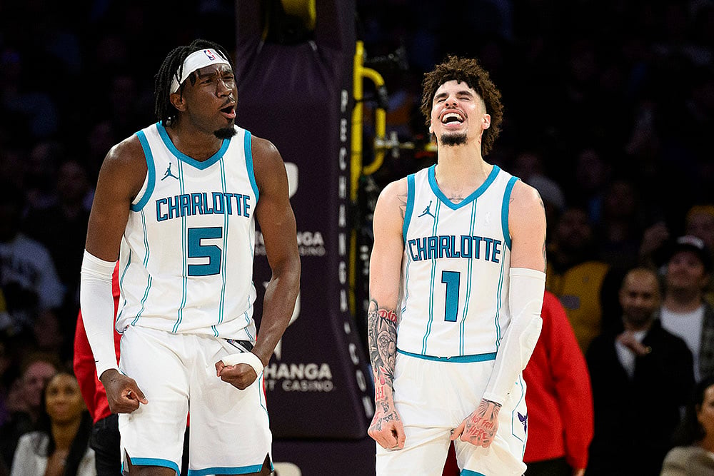 NBA basketball game Charlotte Hornets vs Los Angeles Lakers: LaMelo Ball 