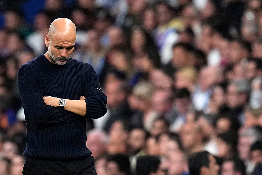 UEFA Champions League playoff second leg soccer Real Madrid and Manchester City: Pep Guardiola 