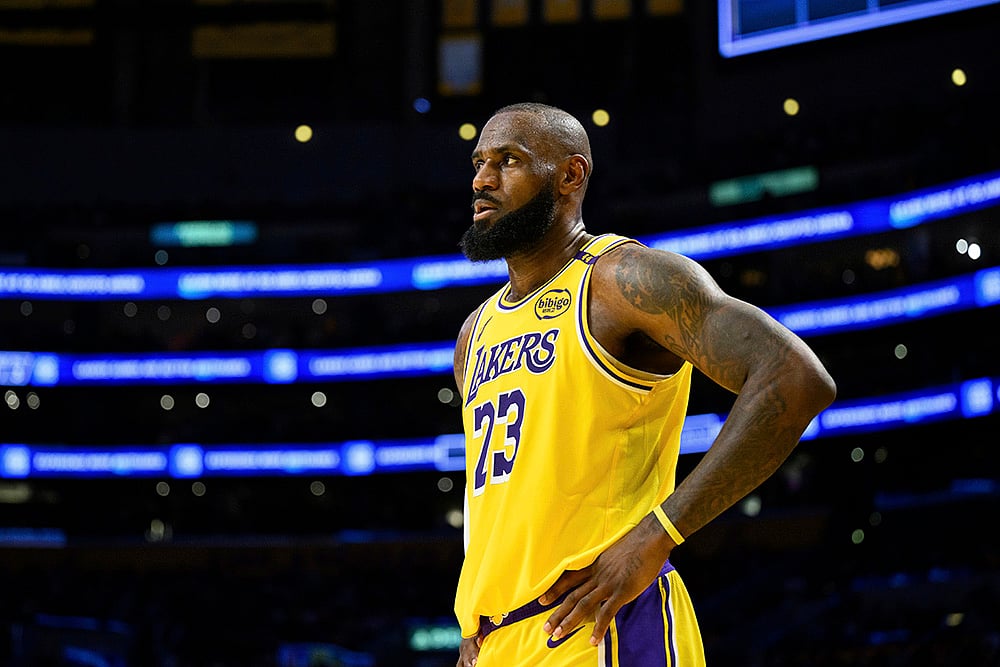 NBA basketball game Charlotte Hornets vs Los Angeles Lakers: LeBron James