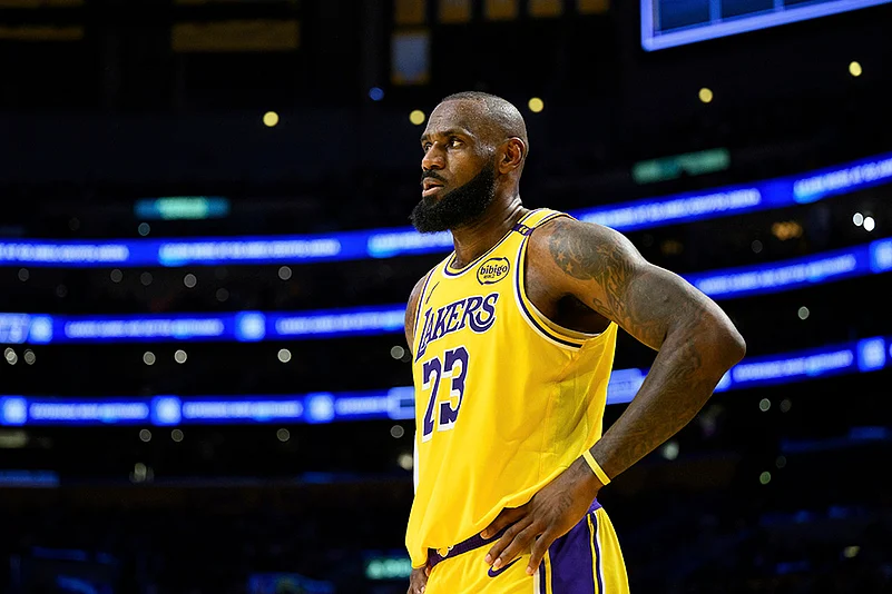 NBA basketball game Charlotte Hornets vs Los Angeles Lakers: LeBron James