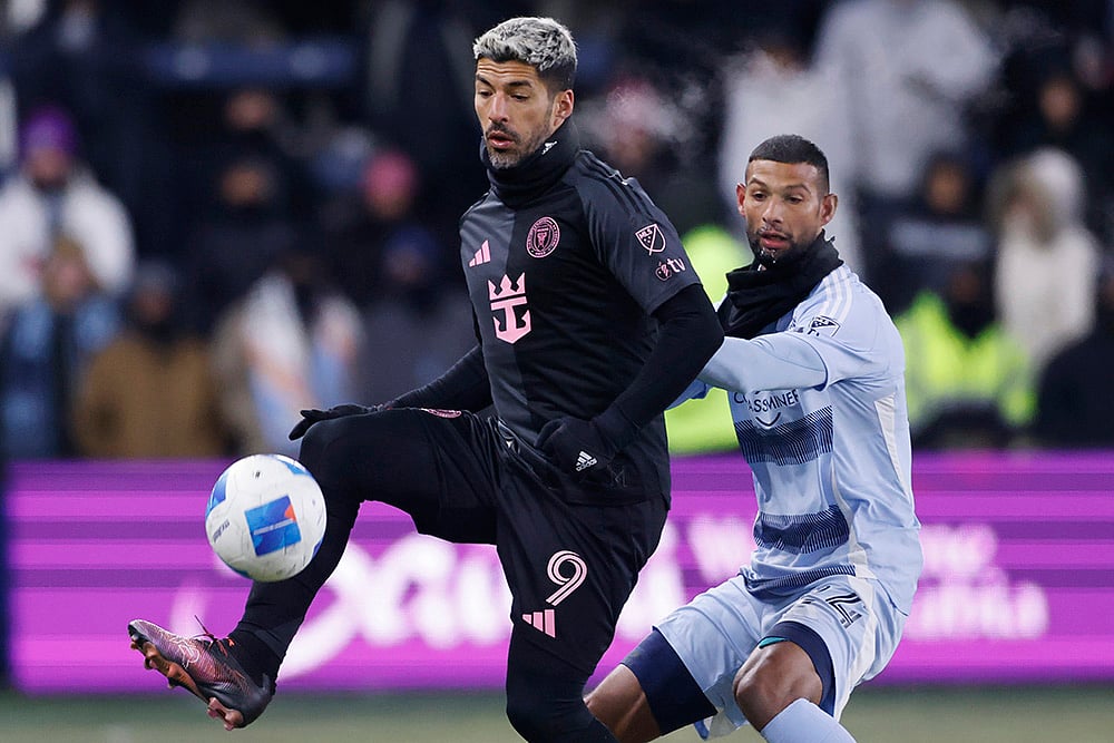 CONCACAF Soccer Inter Miami vs Sporting Kansas City football match: Luis Suárez