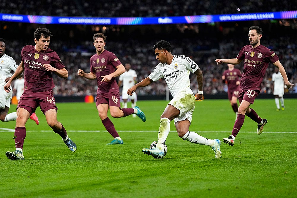 UEFA Champions League playoff second leg soccer Real Madrid and Manchester City: Rodrygo 