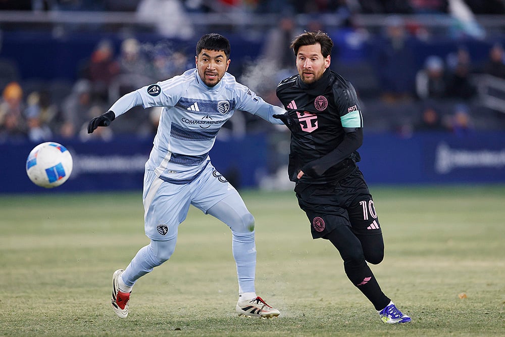 CONCACAF Soccer Inter Miami vs Sporting Kansas City football match: Lionel Messi 