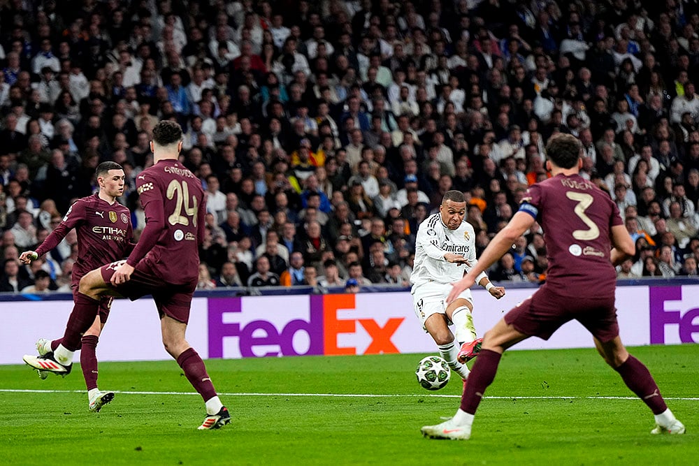 UEFA Champions League playoff second leg soccer Real Madrid and Manchester City: Kylian Mbappe