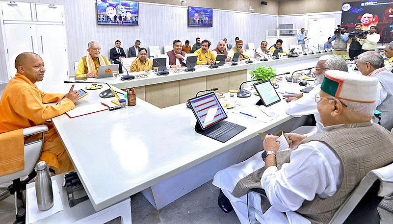 UP Chief Minister Yogi Adityanath during UP cabinet meeting