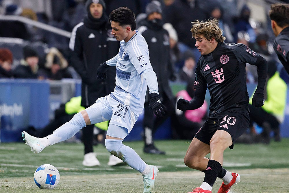 CONCACAF Soccer Inter Miami vs Sporting Kansas City football match: Manu Garcia