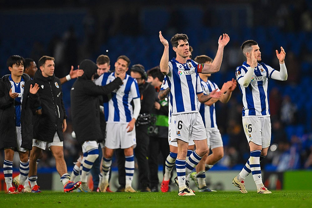 Europa League playoff second leg soccer match between Real Sociedad and Midtjylland