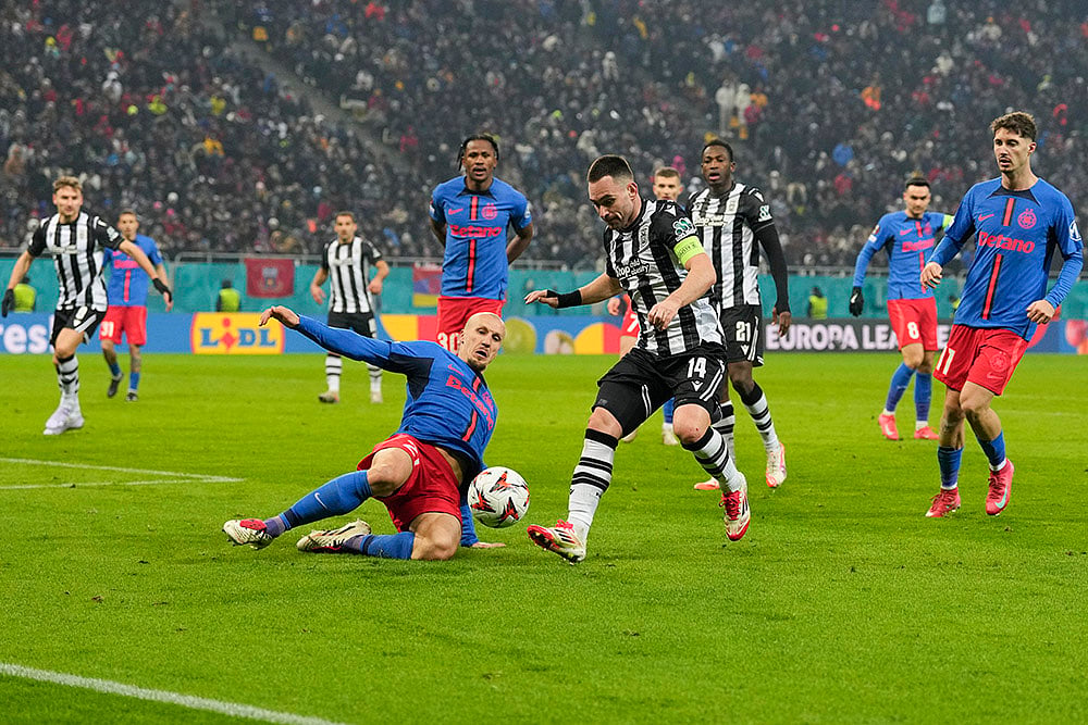 Europa League playoff second leg soccer match between FCSB vs PAOK: Vlad Chiriches