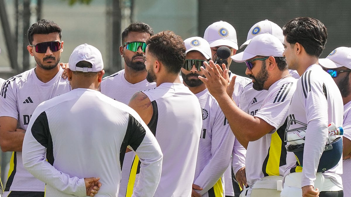 PTI Photo/Kamal Kishore : Indian cricketers during a practice session ahead of the ICC Champions Trophy match between India and Pakistan, in Dubai.