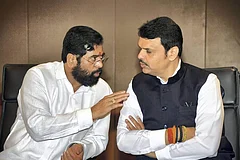 Maharashtra Deputy CM Eknath Shinde with CM Devendra Fadnavis - PTI