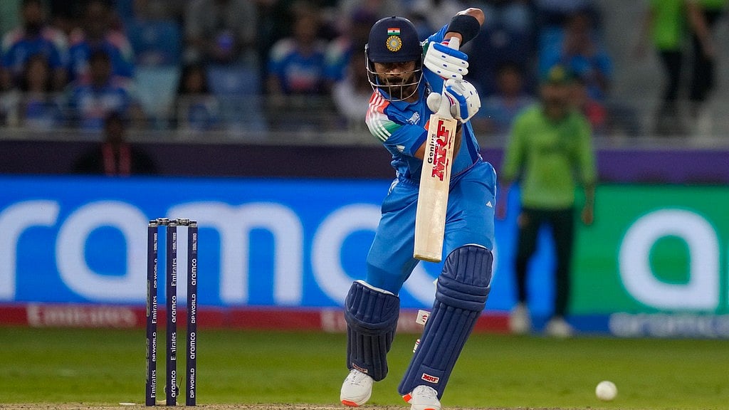 AP : Virat Kohli bats during the India vs Pakistan, ICC Champions Trophy 2025 match in Dubai.