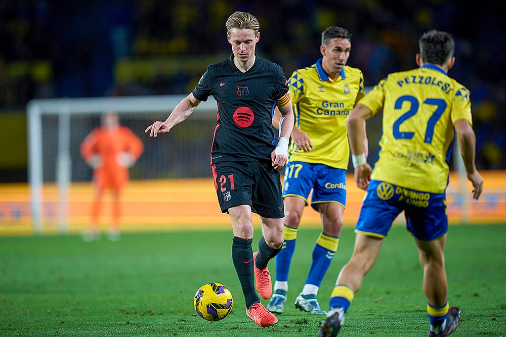 Spain soccer La Liga 2024-25 Las Palmas Vs FC Barcelona football: Frenkie de Jong