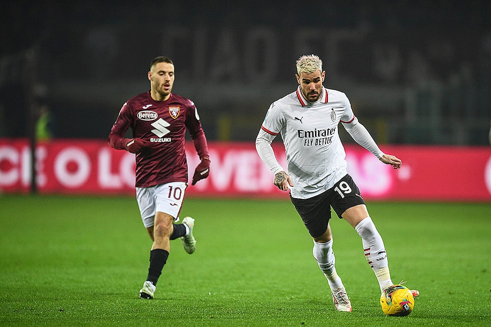 Italian Soccer Serie A 2024-25 Torino vs AC Milan: Theo Hernandez
