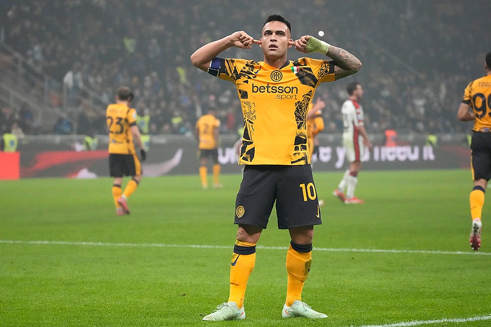 Italian Soccer Serie A 2024-25 Inter Milan vs Genoa: Lautaro Martinez
