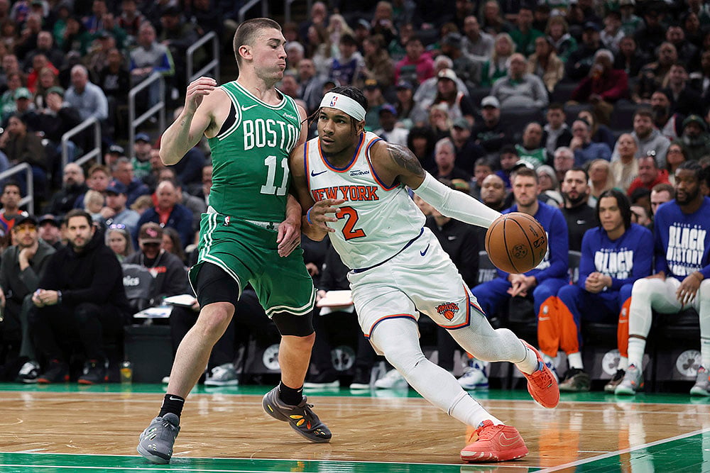 NBA Basketball 2024-25 New York Knicks vs Boston Celtics game: Miles McBride