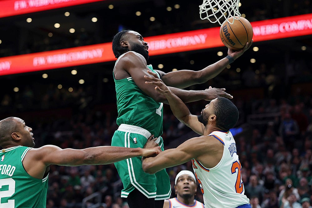NBA Basketball 2024-25 New York Knicks vs Boston Celtics game: Jaylen Brown