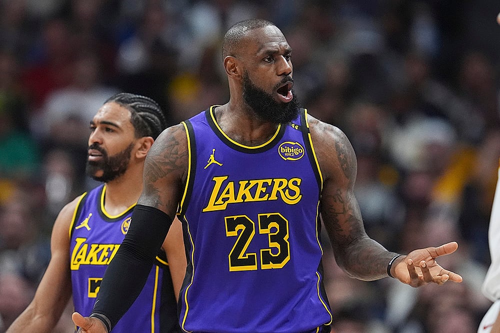 NBA Basketball 2024-25 Los Angeles Lakers vs Denver Nuggets game: LeBron James