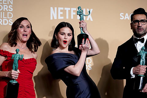 SAG Awards 2025: Molly Shannon, from left, Selena Gomez, and Kumail Nanjiani