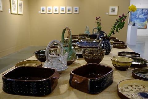 Tableware on display from the artists of Andretta village |