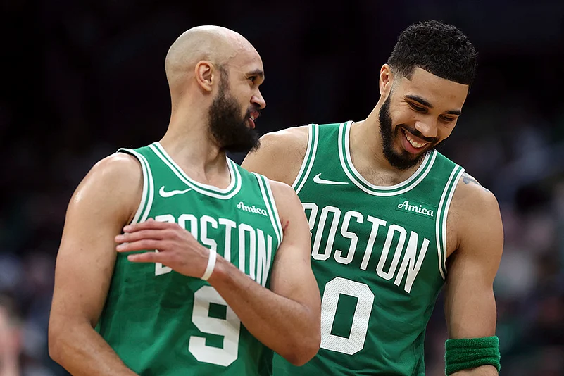 NBA Basketball 2024-25 New York Knicks vs Boston Celtics game: Derrick White