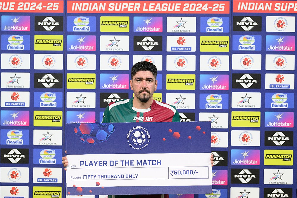 Dimitrios Petratos is named the Player of the Match for his winning goal for Mohun Bagan Super Giant