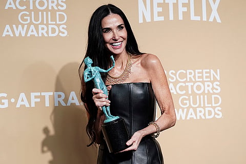 SAG Awards 2025: Demi Moore poses in the press room