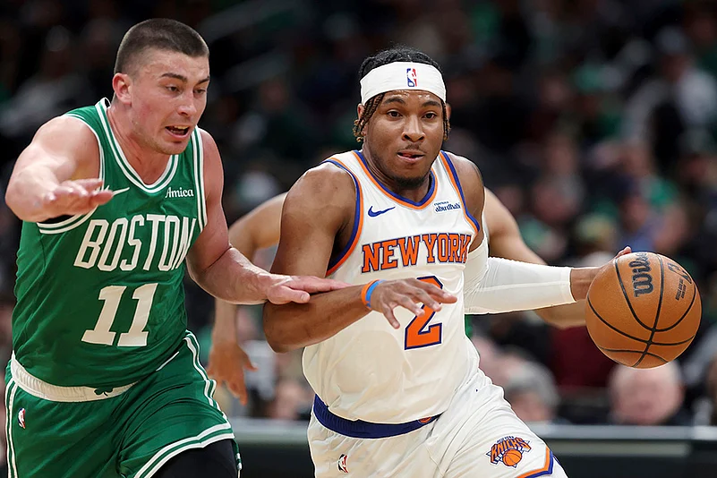 NBA Basketball 2024-25 New York Knicks vs Boston Celtics game: Miles McBride