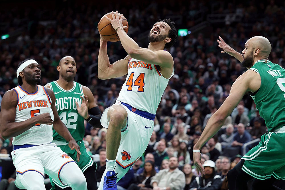 NBA Basketball 2024-25 New York Knicks vs Boston Celtics game: Landry Shamet