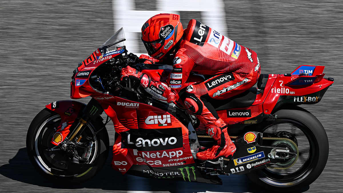 X | MotoGP : Marc Marquez in action during the MotoGP 2025 pre-season testing.  